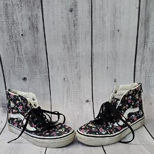 Vans Black Floral Kids Sneakers